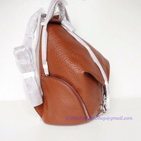 NWT Rebecca Minkoff Julian Large Leather Backpack Dark Luggage BROWN Authentic - Picture 5 of 12